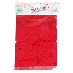 Праздничный занавес голография, 100 200 см., цвет красный - Страна карнавалия фото 3