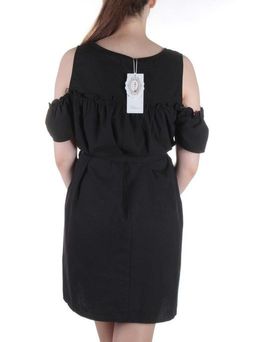 827 BLACK Платье хлопковое с поясом Fashion