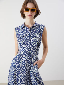 Regular Fit Desenli G?mlek Elbise