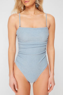 TRENDYOLMILLA Pembe Straplez Drapeli Simli High Leg Regular Mayo TBESS23MA00406  фото 30