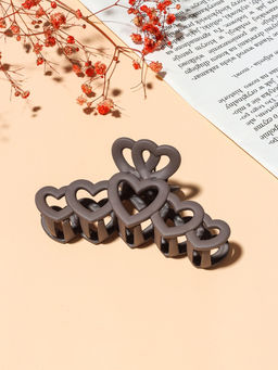 Цена за 12 шт. Крабик для волос «Леона», сердца матовый, 10 см, МИКС