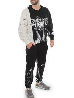 2608/7325 BLACK/WHITE Костюм спортивный мужской (75% хлопок, 20% полиэстер, 5% спандекс)