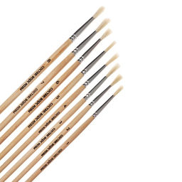 Набор кистей для рисования, коза, 8 штук: № 1, 2, 3, 4, 5, 6, 7, 8, круглые, деревянная ручка, международный размер