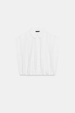 CAMISA CORTA CUADRO VICHY / Blanco