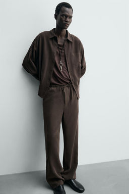RELAXED FIT FLOWING TROUSERS - Zara фото 16