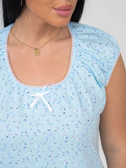 Ночная сорочка женская, цвет голубой белый