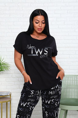 Костюм с брюками чинос, принт, черный (911-1) - Плиона фото 11