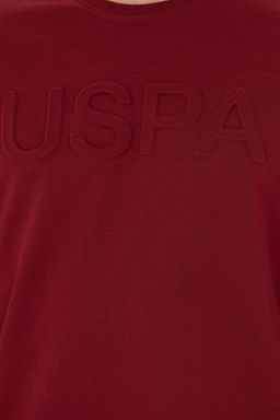 U. S. Polo Assn / Мужской бордово-красный базовый свитшот - U.s. polo assn фото 14