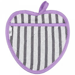 Прихватка с запахом 20х20см "Лайн-3", форма "Клубника", рогожка 171г/м2, хлопок 100%, наполнитель - ватин 280г/м2, на пластмассовом подвесе, "Домашняя мода" (Россия)