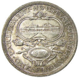 1 флорин 1927 года Австралия Открытие здания парламента в Канберре