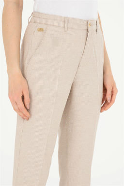 Женские брюки песочного цвета из парусины - U.s. polo assn фото 12