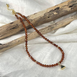 Колье из Граната (Спессартин) с подвеской 39 см +