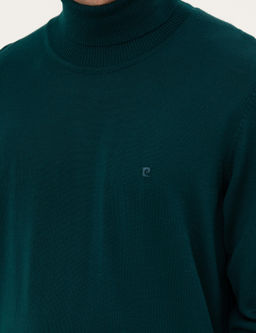 Ye_il Slim Fit Bal_k__ Yaka Y_n Kar___ml_ Basic Triko Kazak - Pierre cardin фото 7