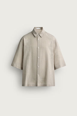 CAMISA CUADROS RELIEVE / Beige - Zara фото 7