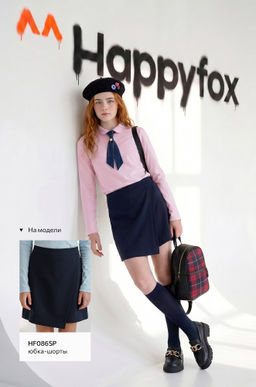 Блузка-поло для девочки с длинным рукавом Happyfox