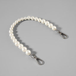 Ручка для сумки, жемчужные бусы, d=12, 14, 16 мм, 39 см, цвет белый, серебряный