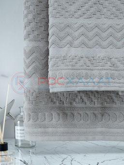 Махровое полотенце жаккардовое Соната льняной ПМА-6603 (299) 70х140