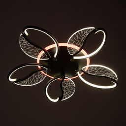 Люстра потолочная BayerLux «Астрид», 5хLED, 110 Вт, 3000-6000К, RGB, черный, 65×65×8 см