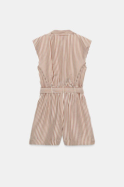 MONO CORTO RAYAS CINTUR?N / Marr?n - Zara фото 7