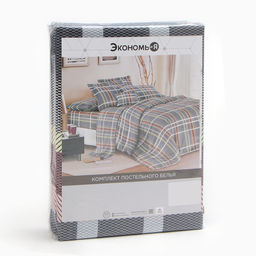 Постельное бельё 2 сп Экономь и Я Squares, 173х215см, 175х214см, 50х70см-2шт, микрофибра, 60г/м2  фото 5