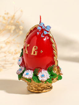 Свеча декоративная Пасхальное яйцо в корзинке, 7?10.5 см, 130 г