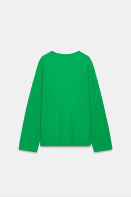 CAMISETA ALGOD?N Y LINO / Verde - Zara фото 4