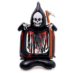 Воздушный шар фольгированный 50" «Смерть с косой на подставке», под воздух