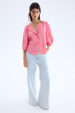 Blusa en mezcla de lino - H&m фото 16