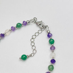 Браслет для "Тельца" из Аметиста, Лунного камня и зеленого Кварца 16,5 см +