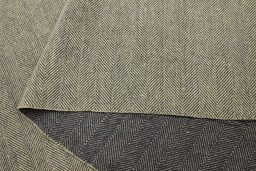 Лен костюмный с эффектом мятости Елочка цв.бежевый/чернильный, ш.1.4м, лен-100%, 360гр/м.кв - Купава фото 4