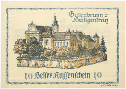 Банкнота 10 геллеров 1921 года Австрия  община Гутенбрунн (Нотгельд)