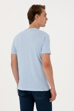 Erkek Regular Fit Bisiklet Yaka A__k Mavi Basic Ti__rt Sepette S_rpriz _ndirim - U.s. polo assn фото 5