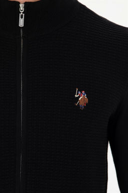 Мужской черный базовый трикотажный кардиган - U.s.polo assn фото 8