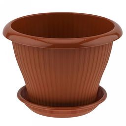 Горшок для цветов пластмассовый "Гамма плюс" 4,2л, д25см, h17,5см, терракотовый (Россия)