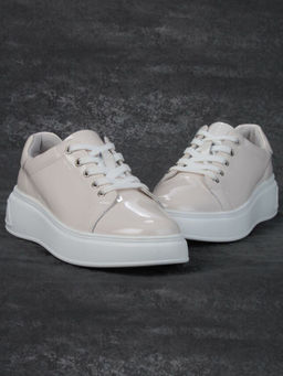 05-PDD215-1 BEIGE Кроссовки женские (натуральная кожа)