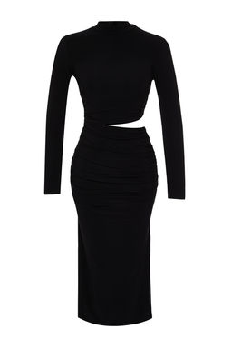 TRENDYOLMILLA Siyah Pencere /Cut Out Detayl? S?k Abiye Elbise TPRAW24EL00297 фото 7