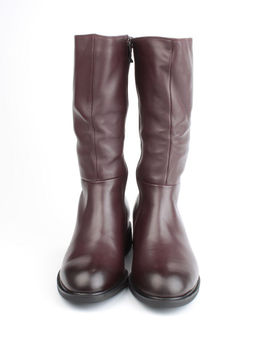 02-FI919-2M BROWN Сапоги зимние женские (натуральная кожа, натуральный мех) - Фабричный китай фото 9