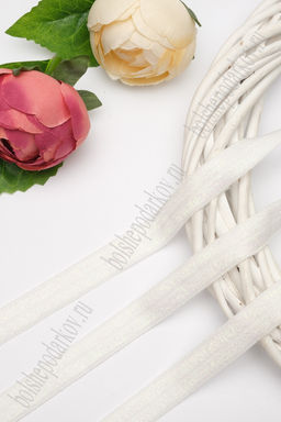 Тесьма эластичная с люрексом 1,5 см*10 ярд (SF-369-15) белый Артикул: 201-237