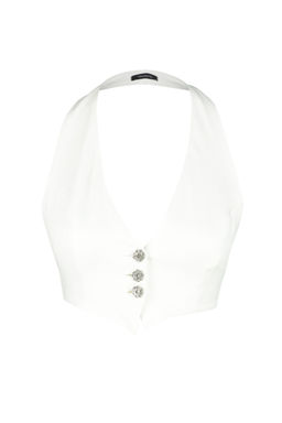 TRENDYOLMILLA Ekru Crop Dokuma Dugun/Nikah Yelek TPRSS23YE00000  фото 10