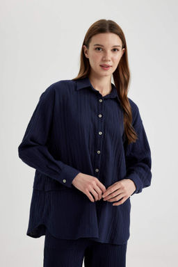 Relax Fit Muslin Uzun Kollu Gomlek Tunik - Defacto фото 2