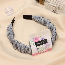 Цена за 2 шт. Ободок для волос «Браун», стиль, 2.5 см, серый