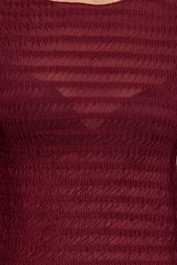 Siyah Fitted/Vucuda Oturan Dokulu Tul Esnek Orme Bluz TWOAW25BZ00207 - Trendyolmilla фото 3