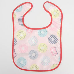 Нагрудник для кормления Крошка Я «Пончики» непромокаемый на липучке, с карманом