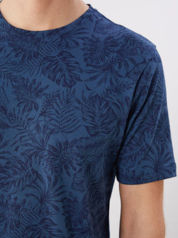 Bisiklet Yaka Bask?l? Penye Erkek Ti??rt