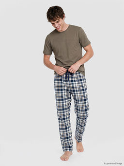 Regular Fit Ekose Erkek Pijama Tak?m?