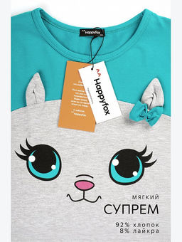Хлопковое платье для девочки Happyfox