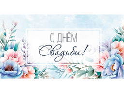 Цена за 10 шт. Конверт для денег OPTIMA "С Днем свадьбы" (1-04-0600) "Цветы на голубом"