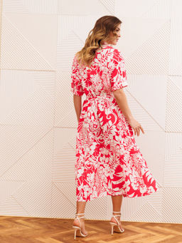 Платье Gizart 5126/2 коралл цветы  фото 5