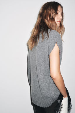 OVERSIZE WOOL-BLEND KNIT WAISTCOAT - Zara фото 4