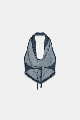 TOP HALTER TACHAS ESPALDA DESCUBIERTA / Azul - Zara фото 6